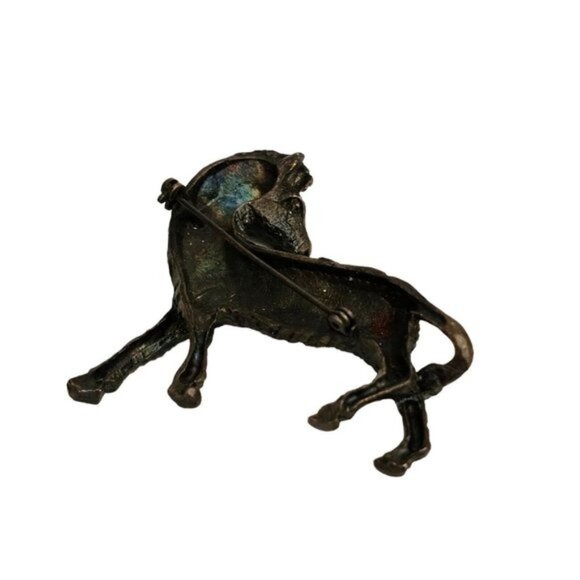 Vintage Zebra Silver Black Tone Pin‎ Brooch Safari - Picture 14 of 15